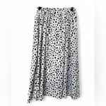 SheIn  Women’s Dalmatian Print Midi Skirt Medium Black White Lined Photo 2