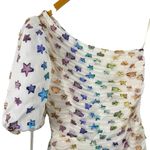 Shoshanna NWT Star Ronnie Ruched Puff-Sleeve Mini Dress Size 2 Cocktail Party Photo 2