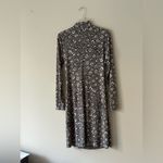 Norma Kamali  Leopard Print Dress Long Sleeve Ruched Faux Wrap Sz L Photo 8