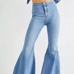 Free People just float on flare jeans stretch denim jeggings western bohemian Photo 0