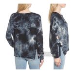 Pam & Gela NWT Tie Dye Tie Side Sweatshirt Black P Blue Open Side Athletic Photo 7