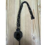 Juicy Couture Gothic Black Royal Juicy Crown Pendant Rhinestones Necklace 16-19" Photo 3