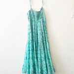 ASTR New Revolve Tazia Floral Button Tiered Maxi Blue Dress Size Large Photo 7
