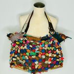 Vintage 3D Handcrafted Leather Floral & Butterfly Studded Boho Hippie Purse Photo 1