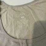 Klassy Network Henley T Shirt Brami Beige Ribbed Short Sleeve Women’s Size XXS Photo 2