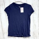 Madewell  Blouse Women Size XS Navy Cotton Crewneck Short Sleeve Tee Shirt Casual Photo 0
