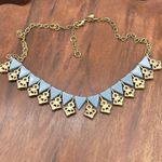 J.Crew  Statement Necklace Art Deco Triangle Rhinestone Geometric Gold Tone Photo 1