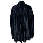 Free People Witchy WhimsiGoth Oversized Velvet Button Down Shirt in Black Medium Photo 8