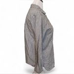 J.Crew  Women's linen cotton blend Popover black white Striped Tunic Top shirt M Photo 3
