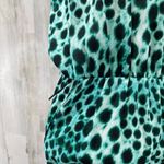 Jennifer Lopez JLO Maxi Dress Womens 4 Green Animal Print Polyester Lined Photo 2