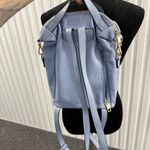 A New Day  Blue Small Pebbled Faux Leather Backpack Photo 4