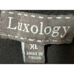Luxology  Women's Black Cold Shoulder Short Sleeve V-Neck‎ Dress Size XL Photo 2