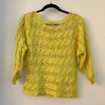 Anthropologie  Moth Yellow Weave Stretch Yellow Top Size S Photo 4