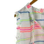 Vineyard Vines New Guava Multi Stripe Ruffle Popover Blouse Shirt White Large Photo 4