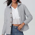 Quilted Striped Jacket White Photo 1
