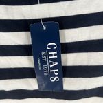 CHAPS ‎ Navy and White Striped 100% Cotton Boat Neck Short Sleeve Tee NWT Size S Photo 4