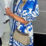 Billy J Women's XS Blue and White Hannah Midi Dress Photo 4