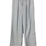 Hollister Ultra High Rise Light Blue Plaid Flare Leg Trouser Pants XS Photo 0