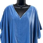 J.Jill Pure Jill Elements Blue Velvet Seamed Draped Top Photo 1