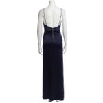 Alice + Olivia  Diana Sapphire Satin Maxi Dress Cowl Neck Slit Size 2 Photo 14