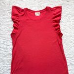 Nation Ltd Elliot Fused Ruffle Flutter Sleeve Dress S Red Orange Pima Cotton Photo 7