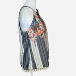 Savanna Jane Striped Boho Embroidered Tassel Hem Tank Top Photo 1