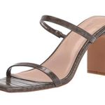 The DROP Avery Square Toe Sandal MINIMALIST SEXY Size 8 Olive Green Snake Photo 0