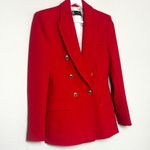 ZARA Tailored Double Breasted Blazer - Mid-Red Photo 2