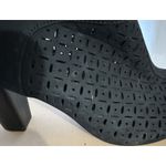 Giani Bernini  Alanny Perforated Black Booties Peep Toe Block Heel Shoes Sz 8.5 Photo 4