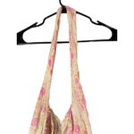 Free People Cream Pink Floral Lightweight Medium Tote Bag Photo 5