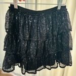 Black Sequin Tiered Skirt Photo 1