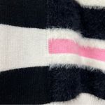 THML  Kirsten striped M knit sweater white pink black bold modern high neckline Photo 3