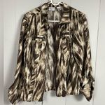 Chico's Zenergy by Chico’s Brown/Beige Zip Up Abstract Print Jacket Size 2 Photo 3