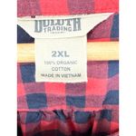 Duluth Trading Co Organic Cotton Free Range Buffalo Check Plaid 3/4 Sleeve Tunic Red Size 2X Photo 2