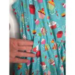 Handmade Cupcake Print Ruffle Dress Cottagecore Swing Skirt Apron Style X Small Blue Size XS Photo 11