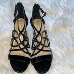 Antonio Melani Black Patent Leather Caged Strappy Heels Size 7 Photo 4