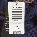 Torrid NWT  Tinsel Stripe Sweater Navy Size 3X Photo 6