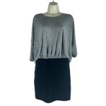 Black Halo  Gwen Blouson Tie Back Mini Dress Gray Black Size XS Photo 2