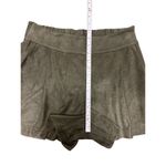 1. State  Women's High Waist Shorts Vegan Faux Suede Pleated Olive Earth Sz S Photo 4