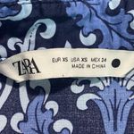 ZARA Blue Patterned Long Sleeve Dress Photo 9