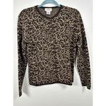 Talbots Vintage Cardigan Women's S Brown Tan Filigree Silk Cashmere Knit Blend Photo 3