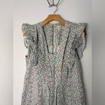 Rebecca Taylor La vie,  Adelie green and salmon floral ruffle shoulder jumpsuit S Photo 2