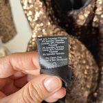 Dress the Population  Jaden Cutout Dress Size Small Copper Sequin Long Sleeve Photo 8