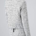 Topshop White & Black Tweed Open Front Zipper Pocket Blazer Jacket Photo 1