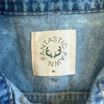 Fantastic Fawn Blue Fringed Western Distressed Denim Jacket Womens Size M Photo 5