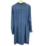 Foxcroft NYC Tencel Denim Shirt Dress Tie Waist Button Front Long Sleeve Size 18 Photo 4