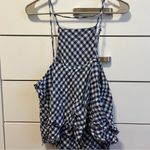 American Eagle  Blue & White Gingham Tank Top Photo 2