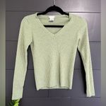Old Navy PERFECT FIT Soft Green Ribbed V-neck Sweater Women’s Sz S Y2K EUC Photo 0