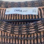 ZARA knit Women medium short sleeve metallic pink black knit tunic sweater dress Photo 6