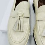 Franco Sarto Carolynn Womens Sz 8.5 Lug Sole Tassel Patent Leather Loafers Ivory Photo 3